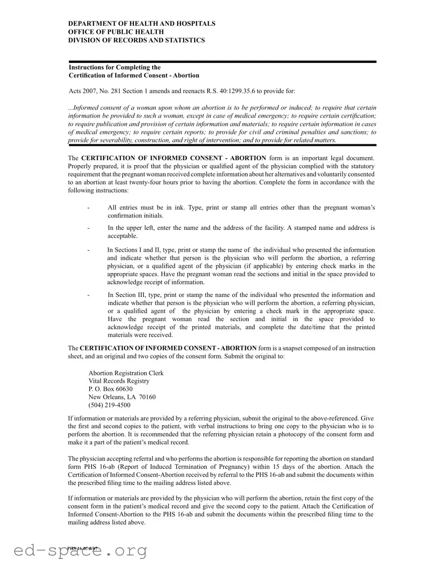 Blank Abortion Paper PDF Form