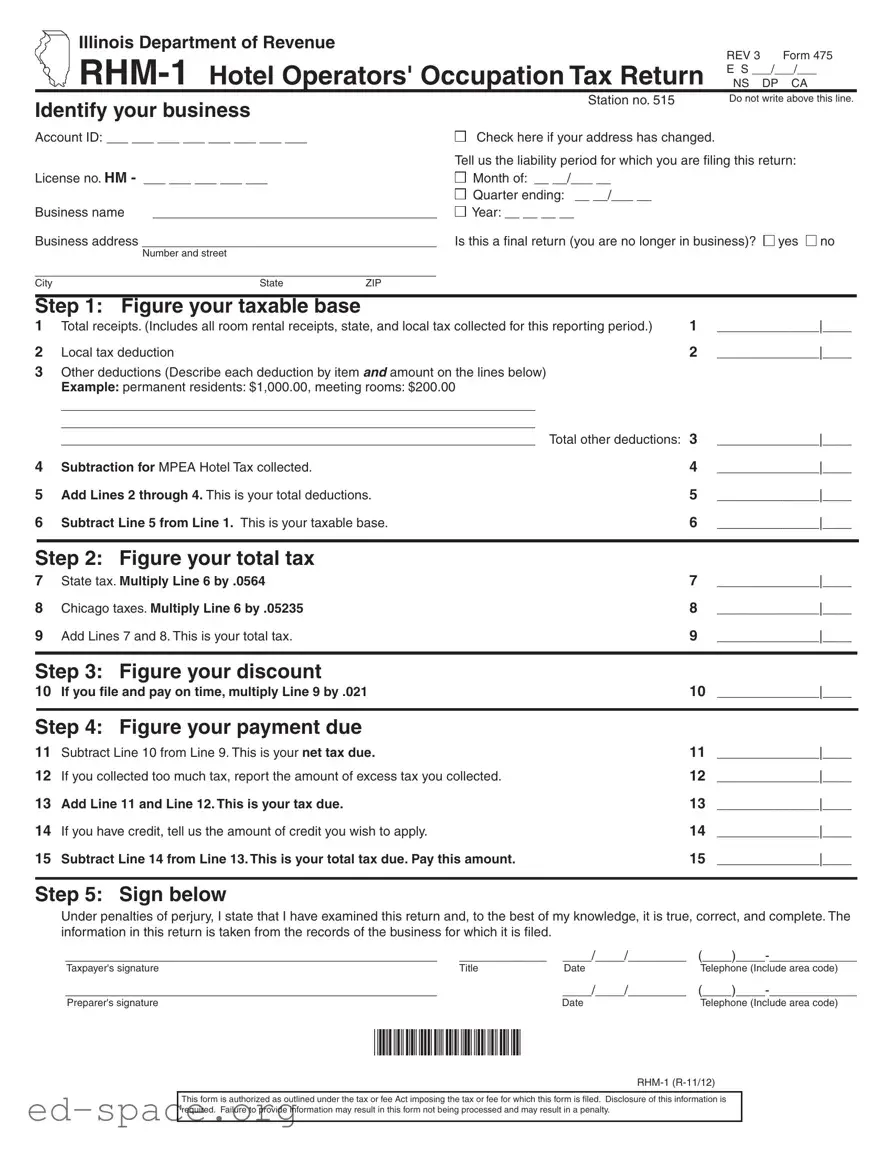Blank Illinois Rhm 1 PDF Form