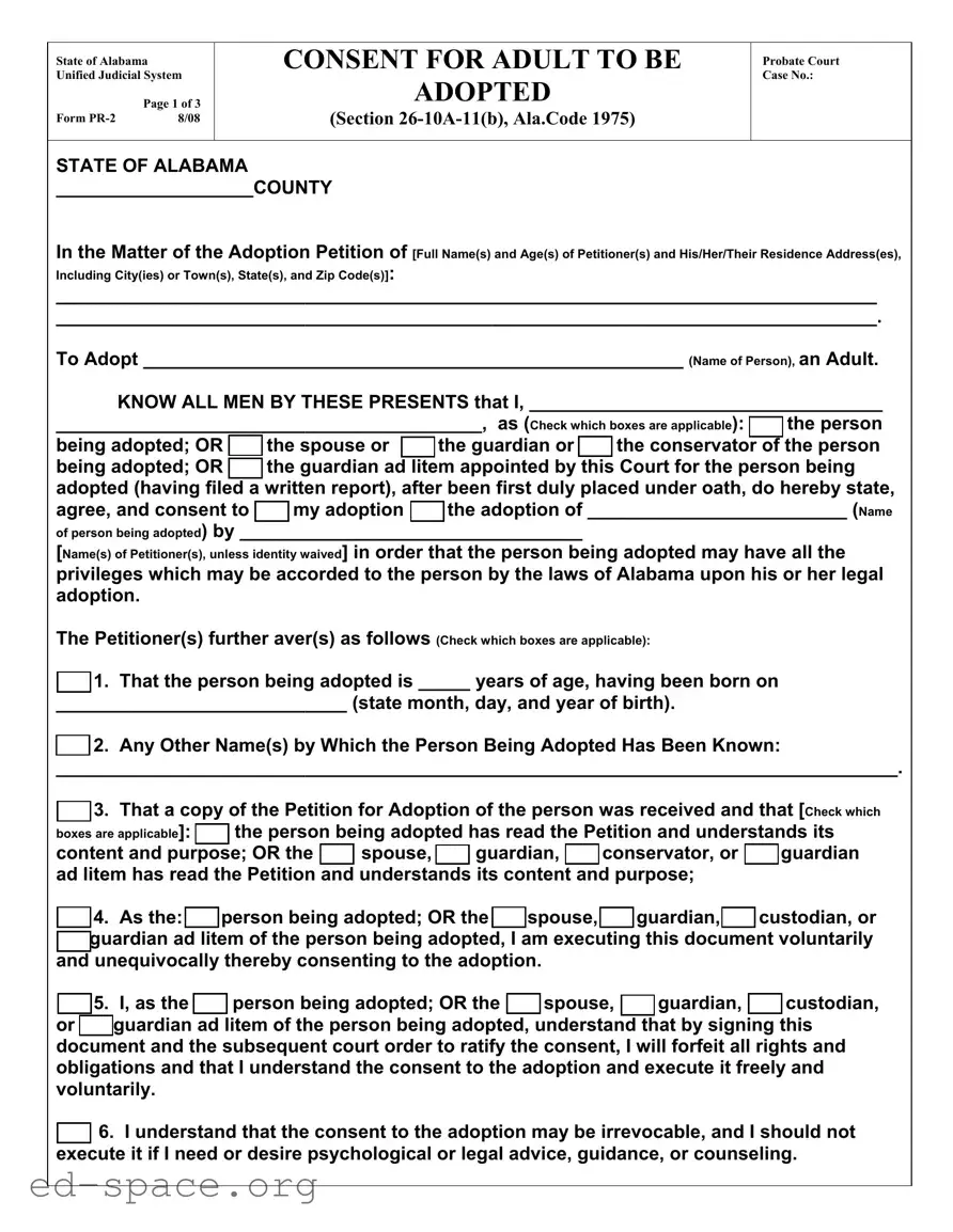 Blank Alabama Pr 2 PDF Form
