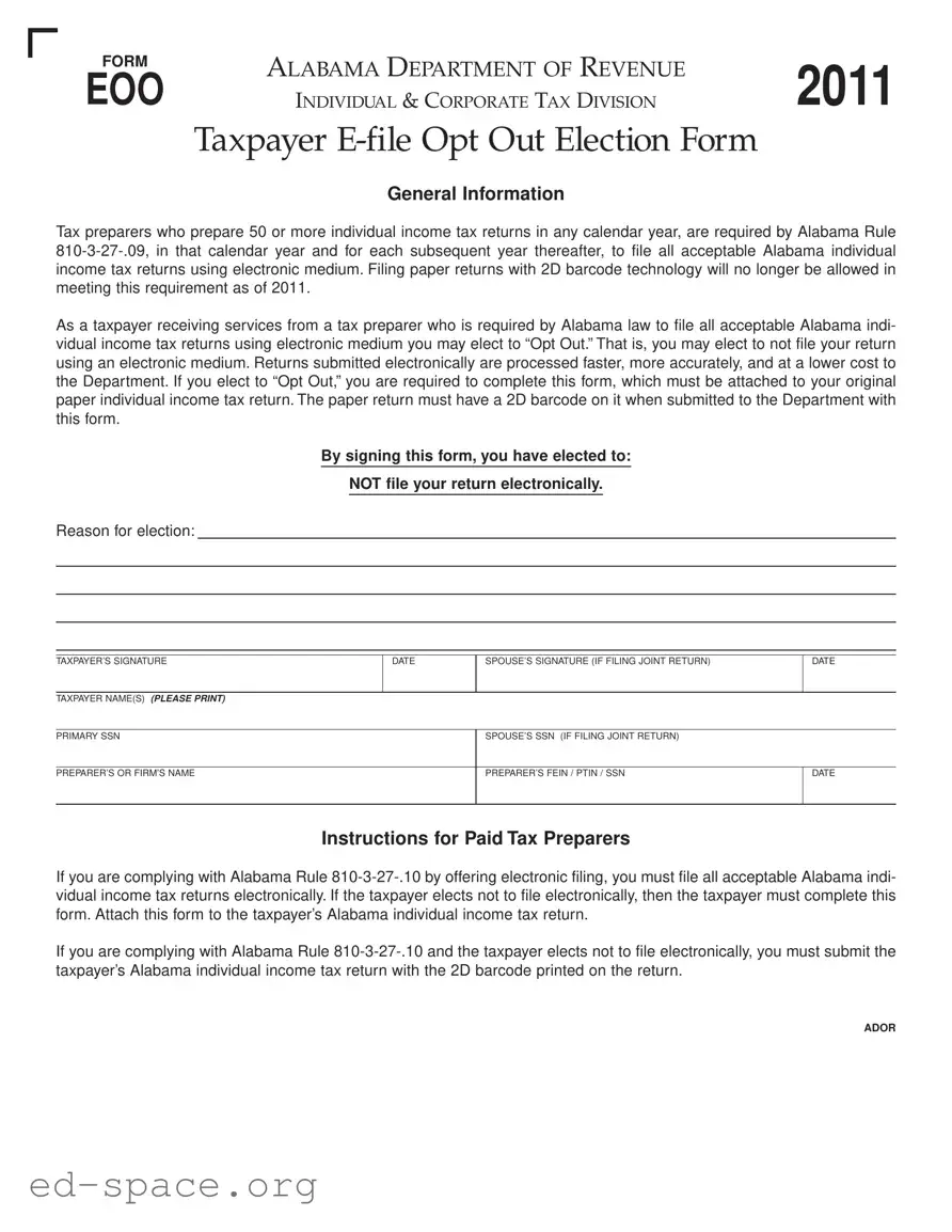 Blank Alabama Eoo PDF Form