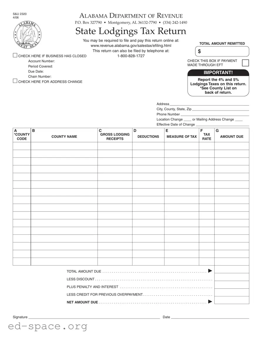 Blank Alabama 2320 PDF Form