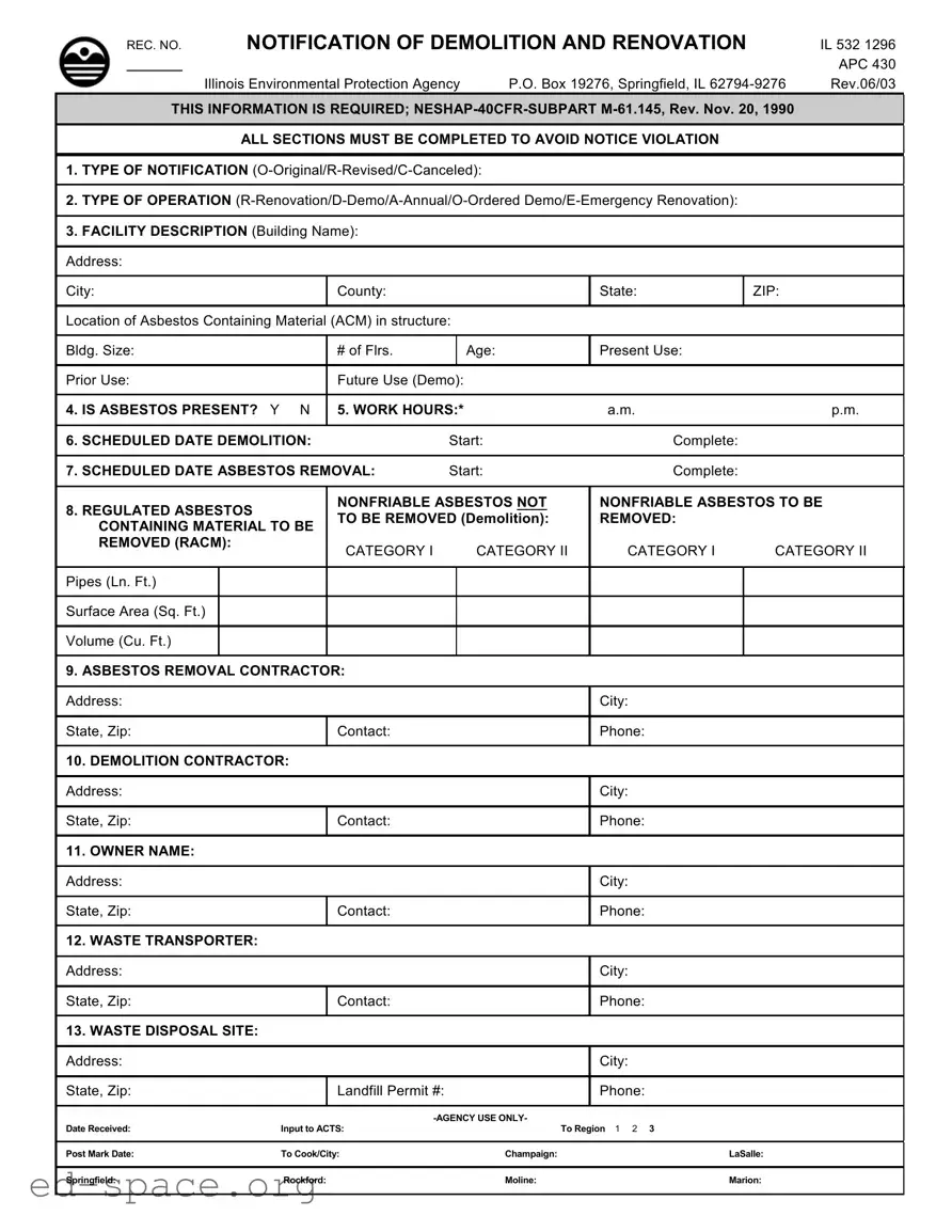 Blank Illinois Apc 430 PDF Form