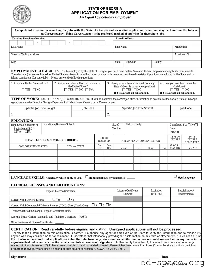 Blank State Of Georgia Application Ms27 1 PDF Form