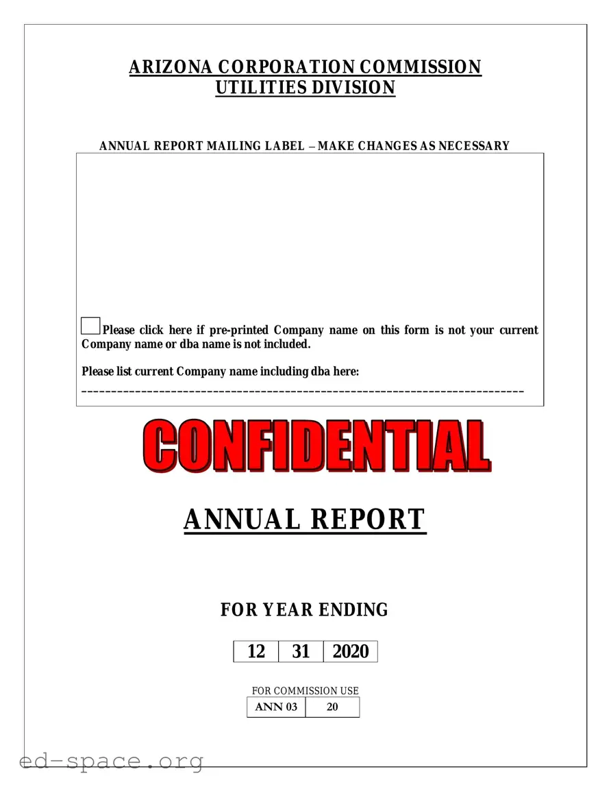 Blank Arizona Annual Report PDF Form