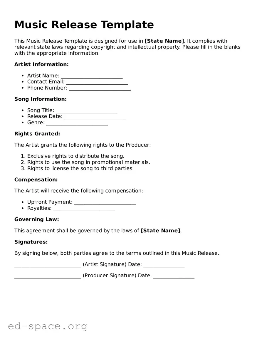 Fillable Music Release Template