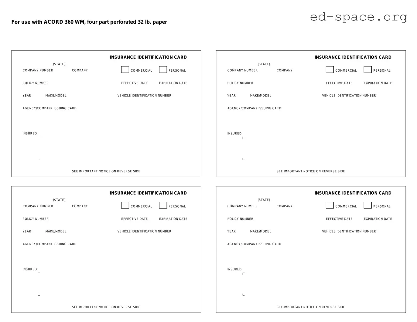 Blank Acord 50 WM PDF Form