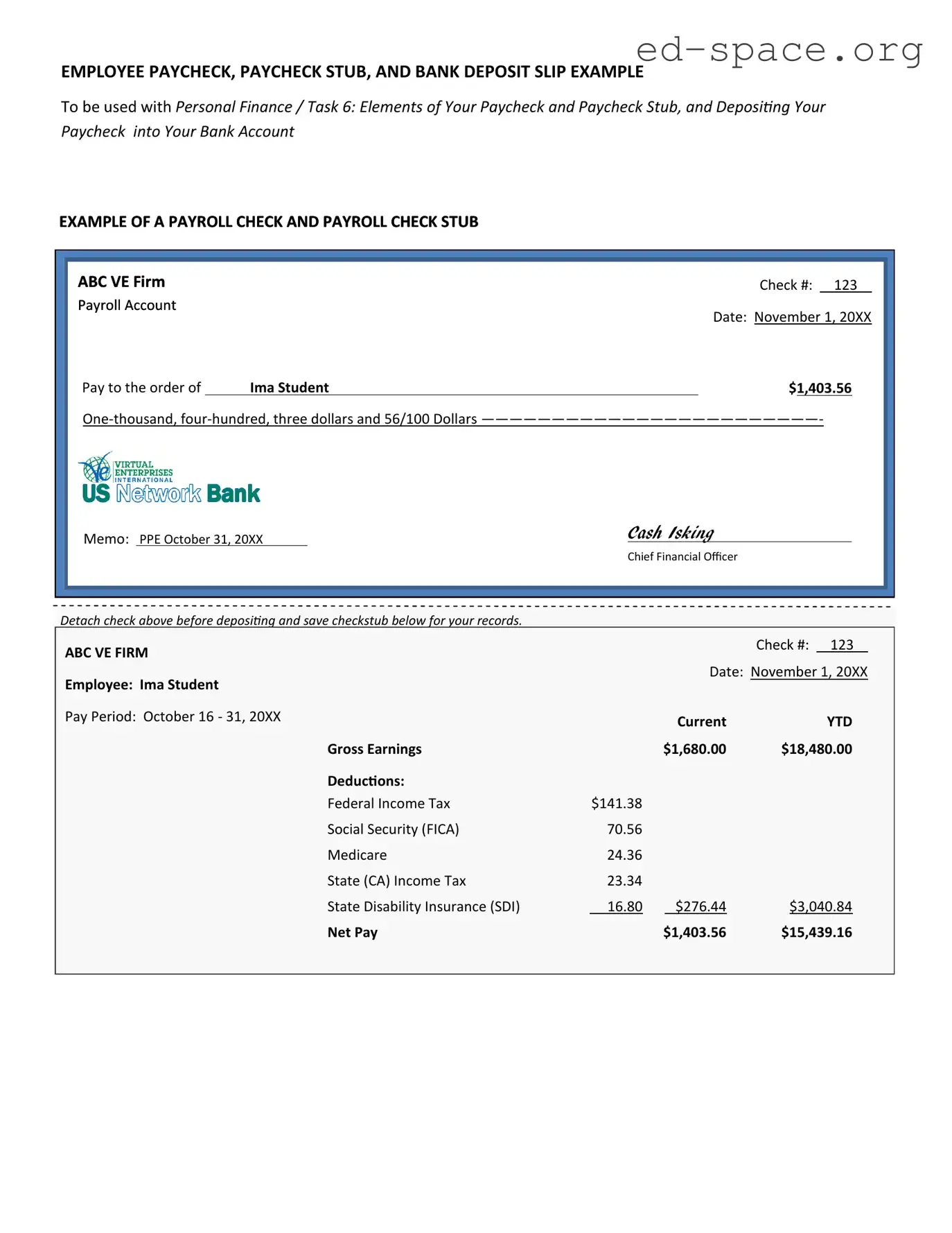 Blank Payroll Check PDF Form
