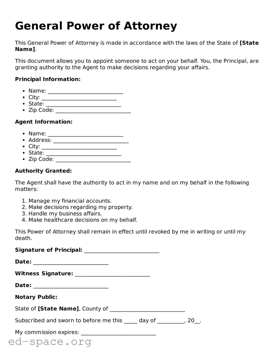 Fillable General Power of Attorney Template