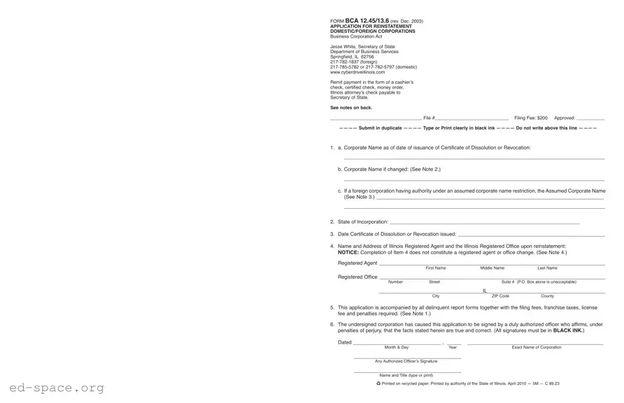 Blank Bca 12 45 Illinois PDF Form