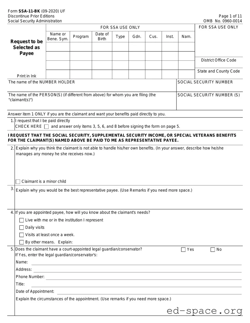Blank Ssa 11 PDF Form