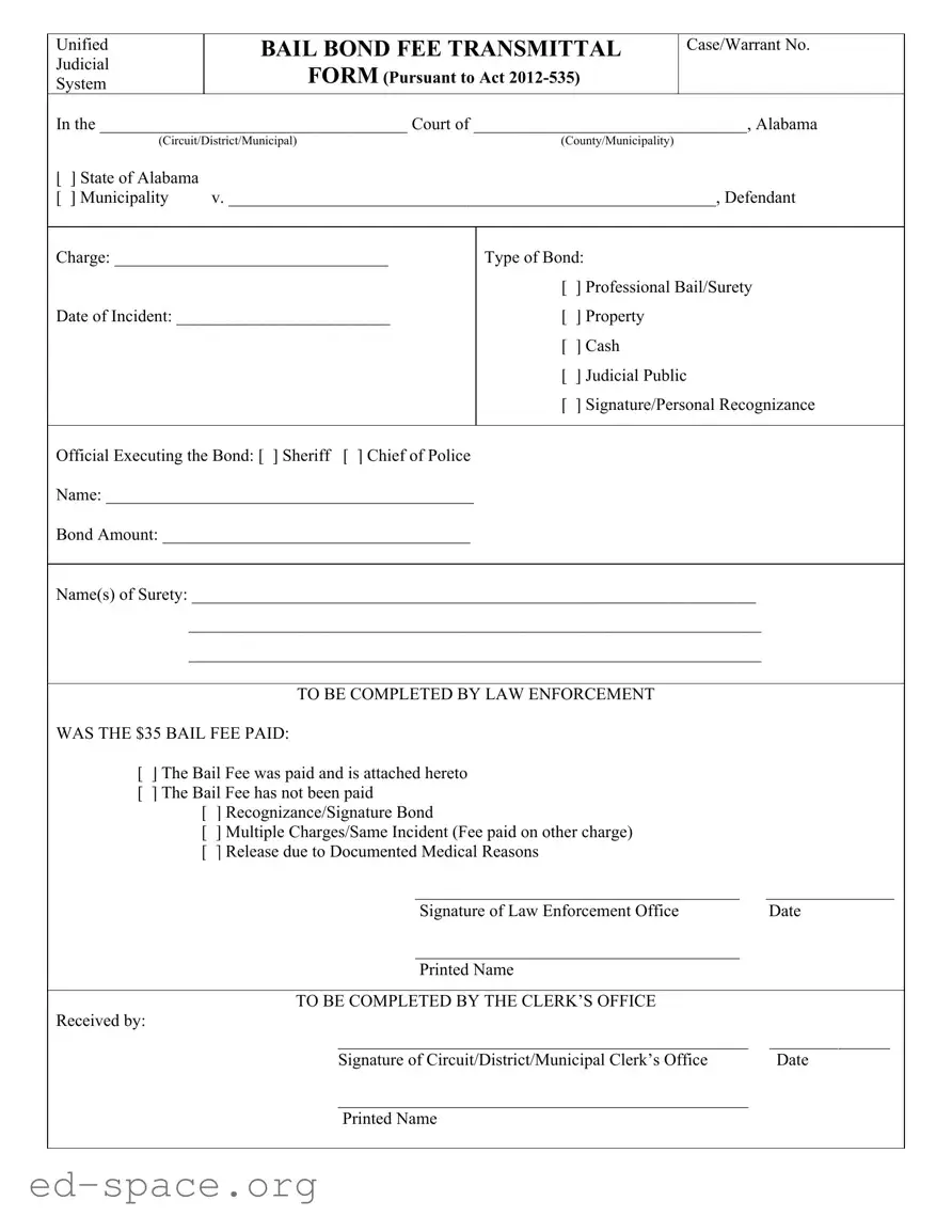 Blank Bond Release Alabama PDF Form