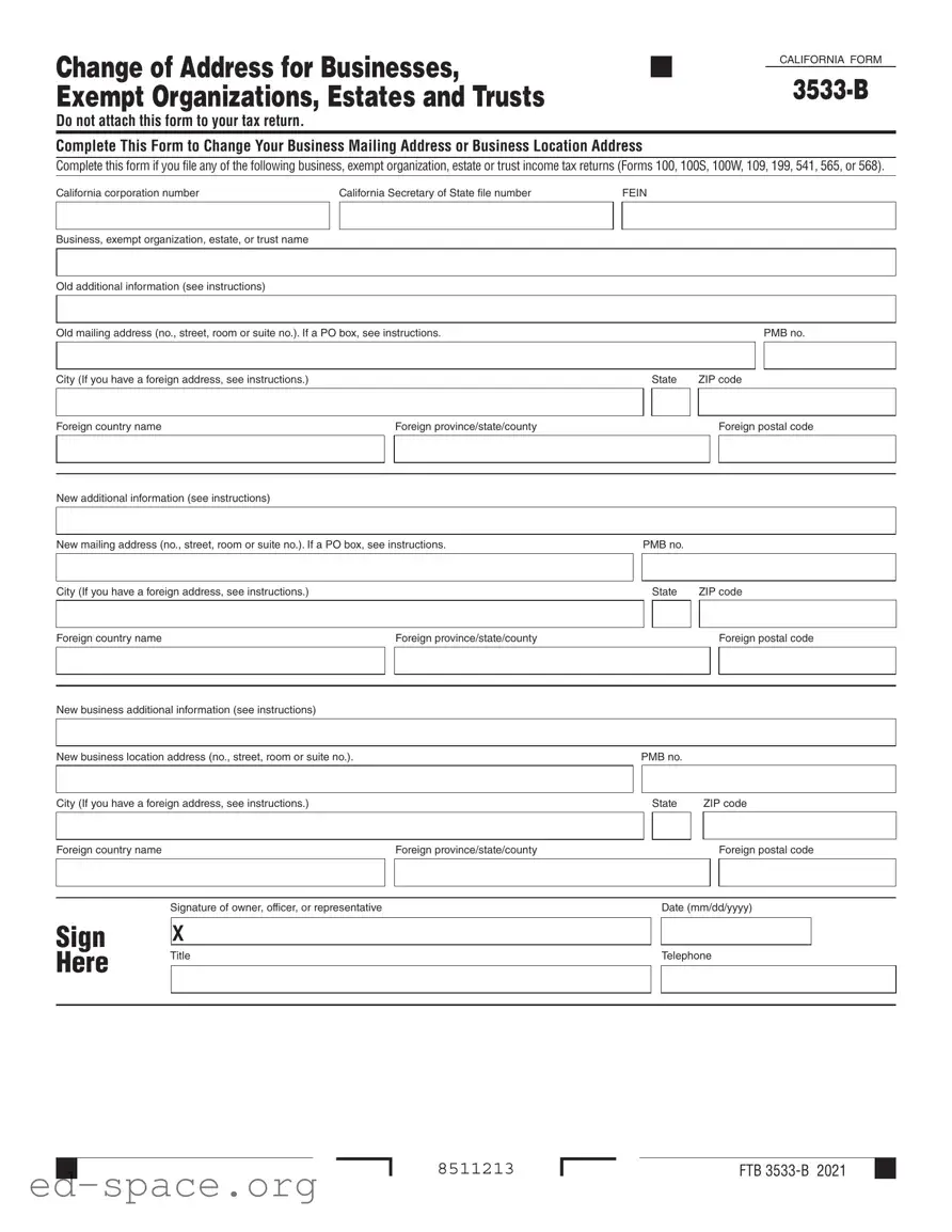 Blank California 3533 B PDF Form