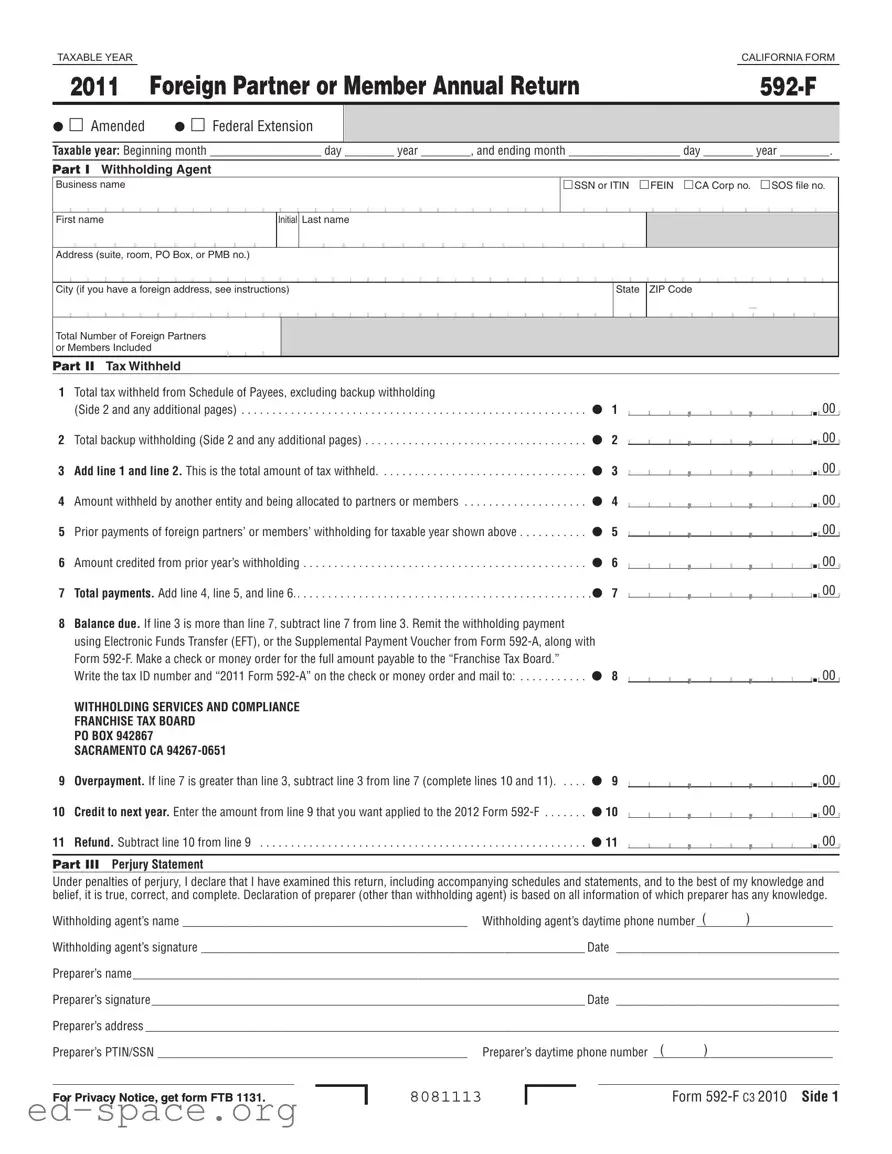 Blank California 592 F PDF Form