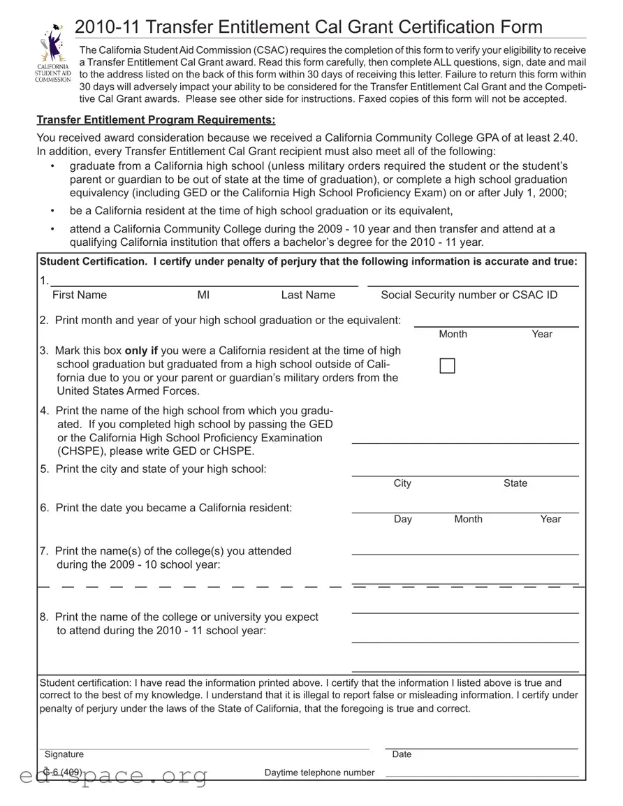 Blank California G 6 PDF Form
