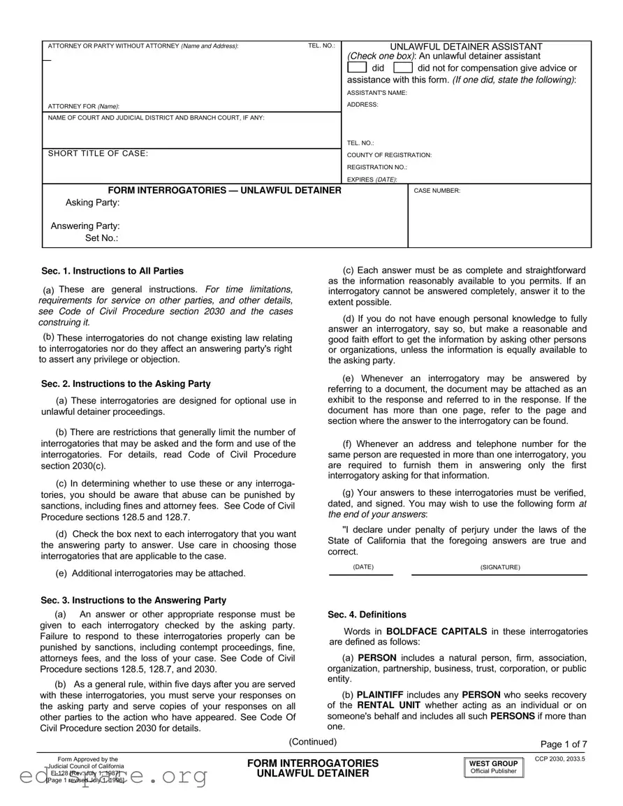 Blank California Fi 128 PDF Form