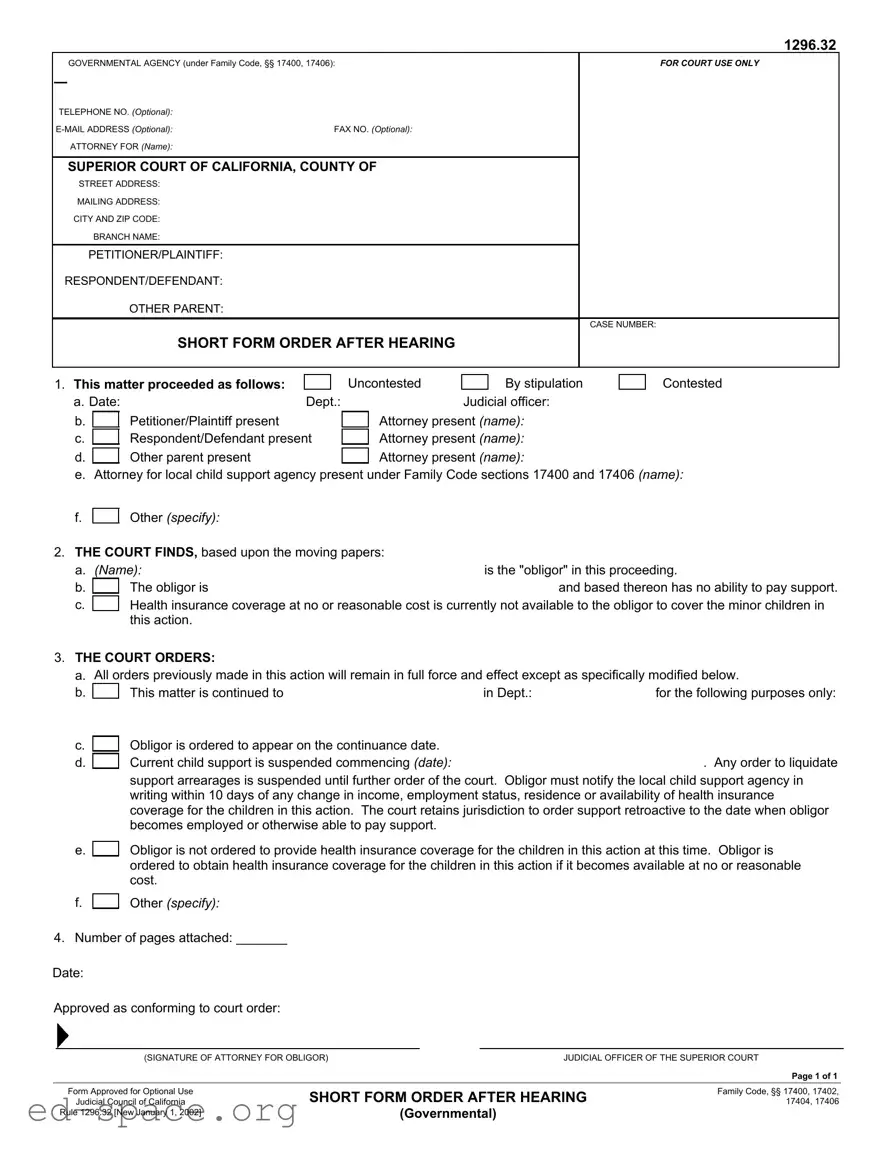 Blank California 1296 32 PDF Form