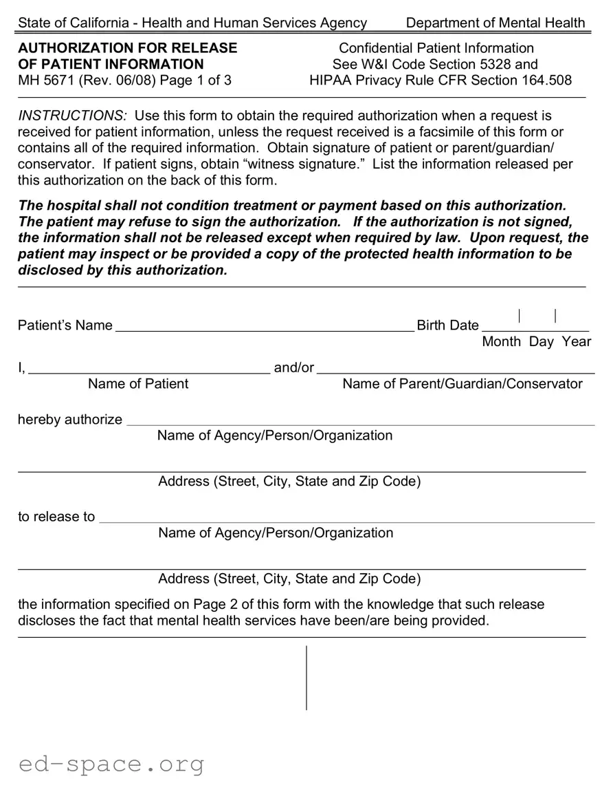 Blank California Mh 5671 PDF Form