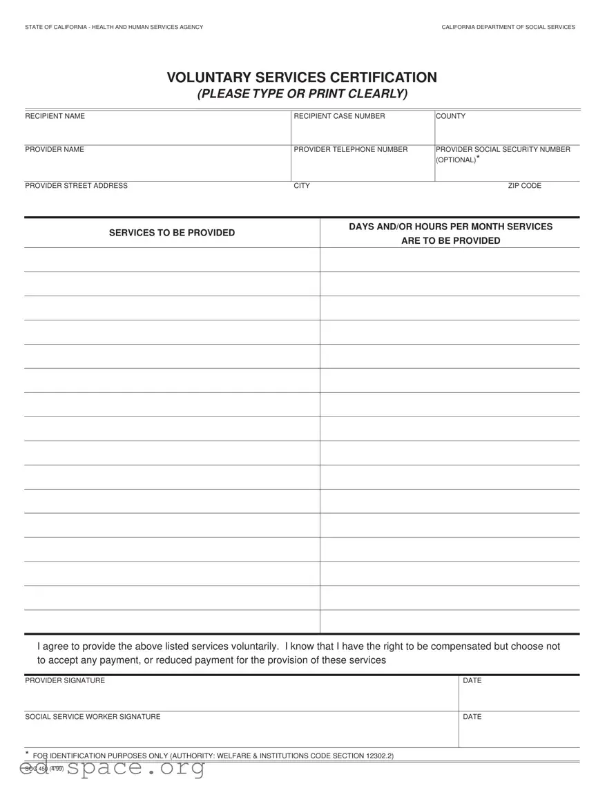 Blank California Soc 450 PDF Form