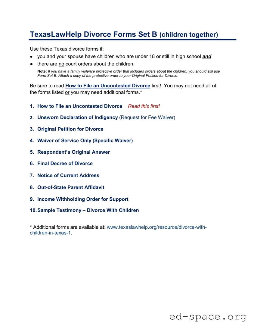 Blank Texas Law Help PDF Form