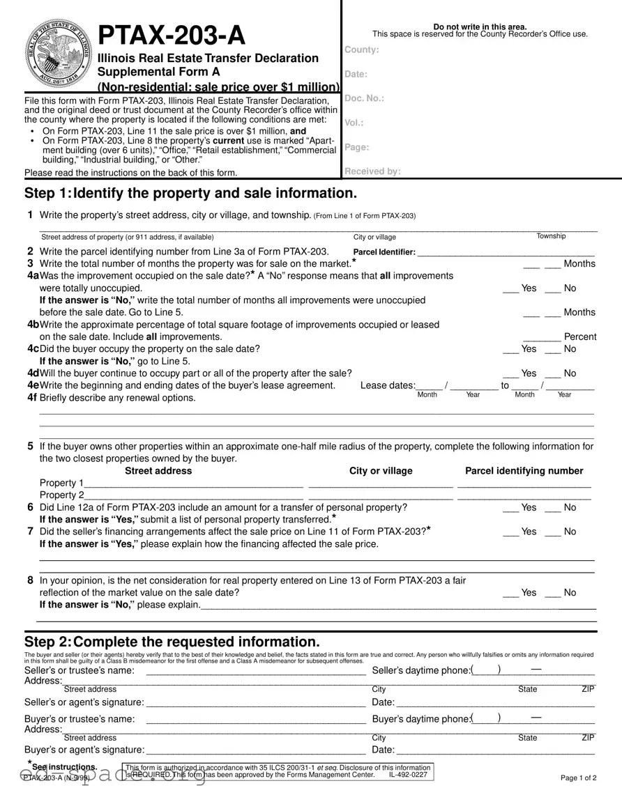 Blank Illinois Ptax 203 A PDF Form