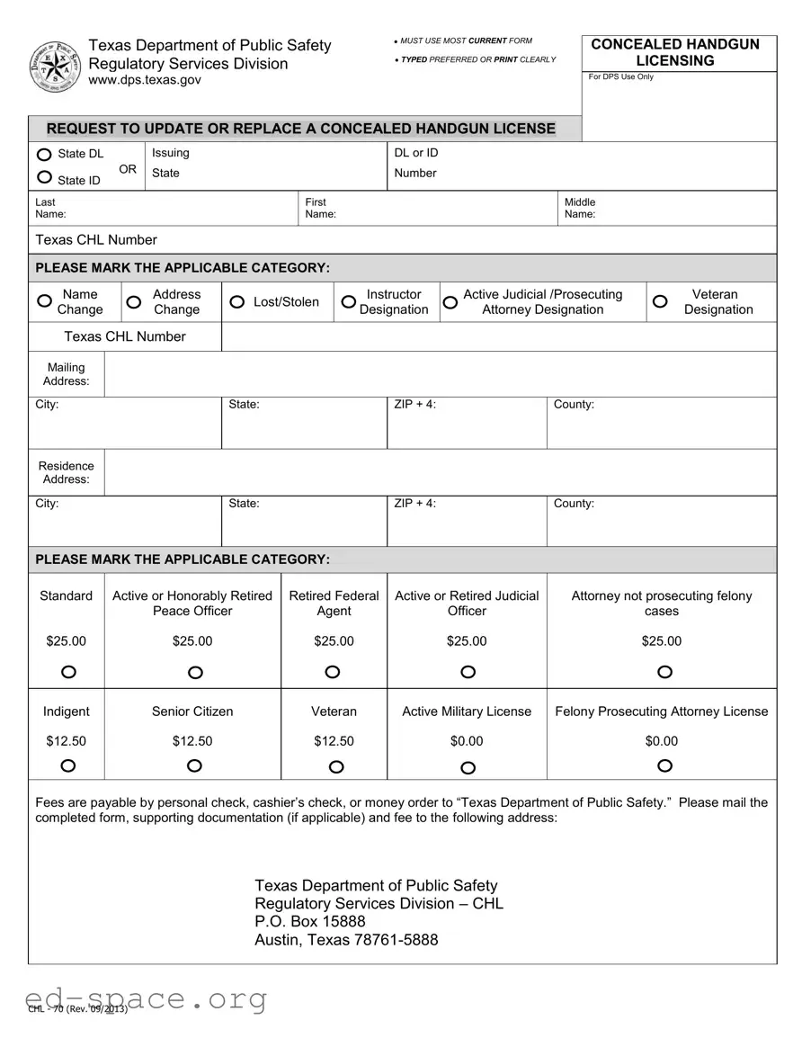 Blank Chl 70 Texas PDF Form