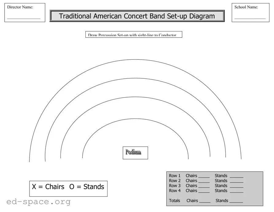 Blank Band Seating Chart PDF Form