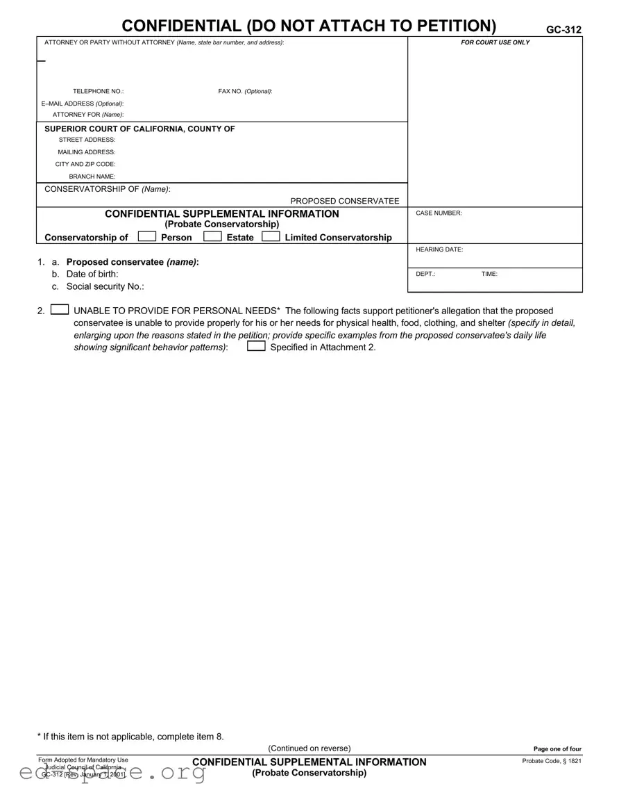 Blank California Gc 312 PDF Form