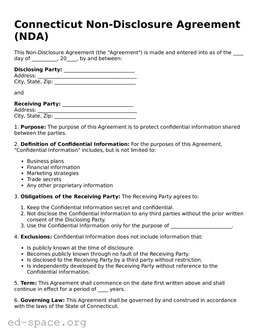 Free  Non-disclosure Agreement Form for Connecticut