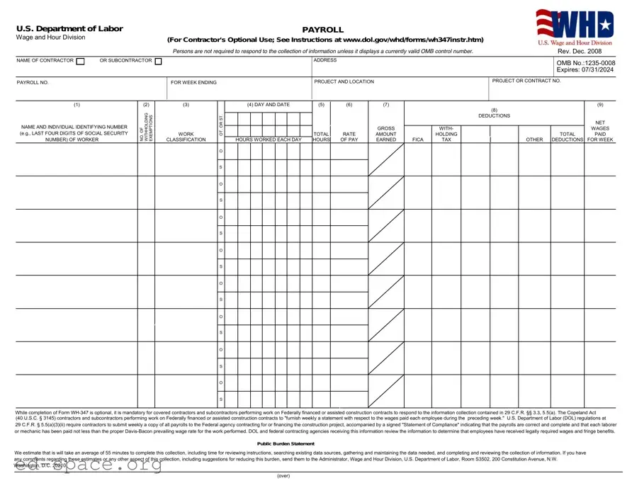 Blank Certified Payroll PDF Form