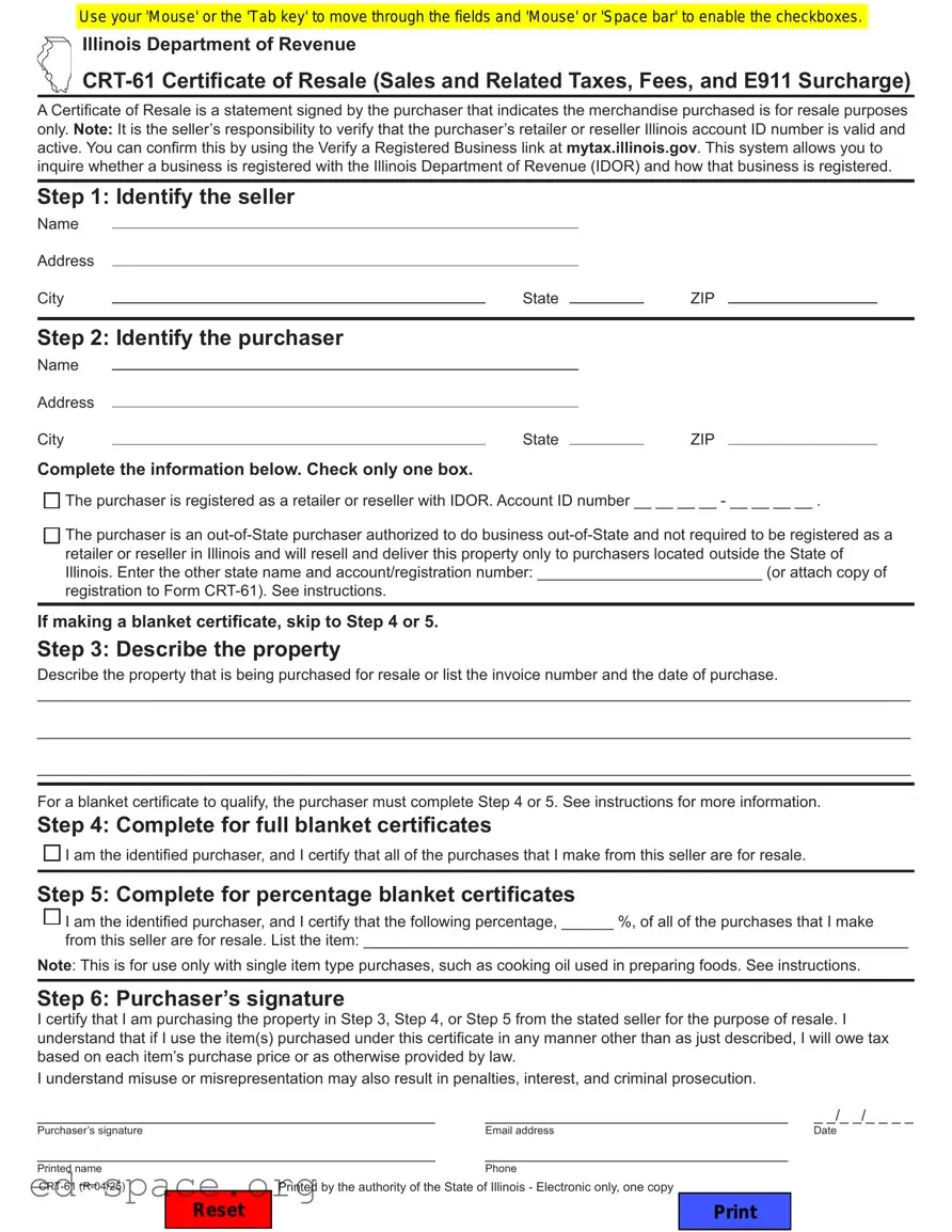 Blank Illinois Crt 61 PDF Form