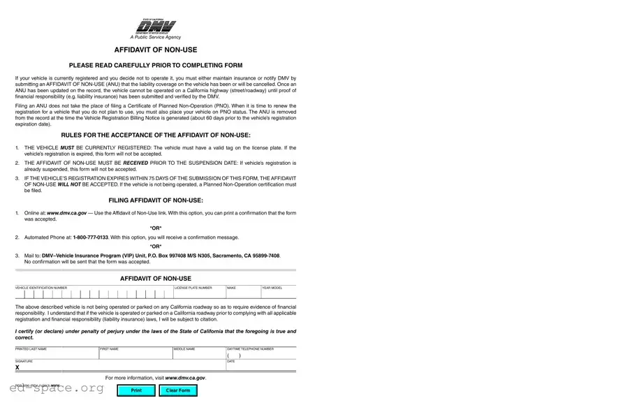 Blank California Affidavit of Non-Use REG 5090 PDF Form