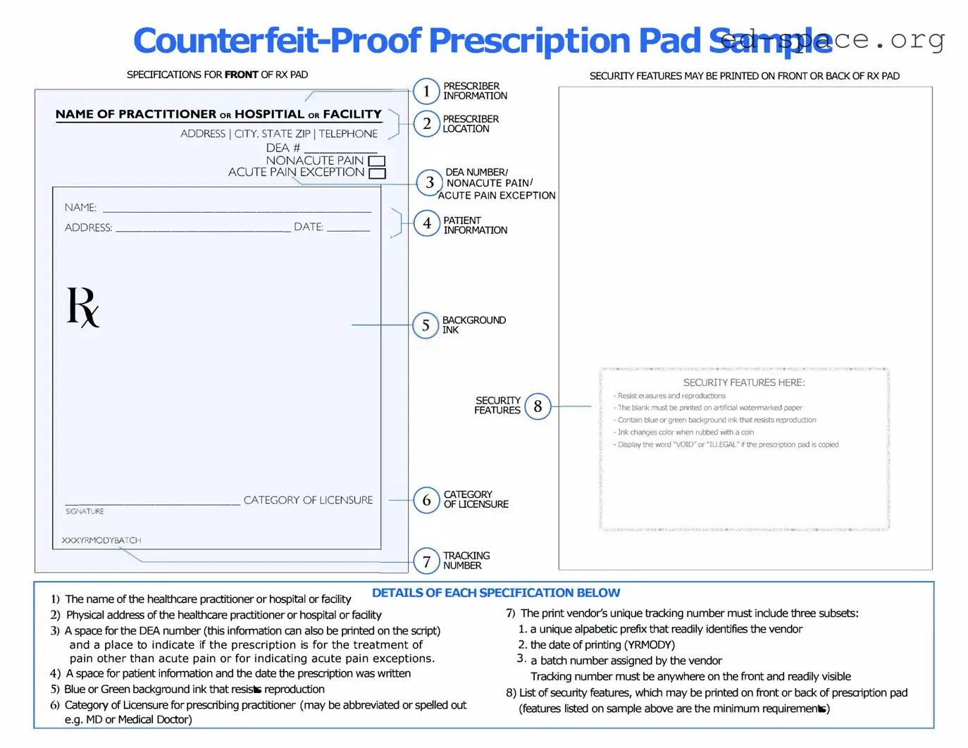 Blank Prescription Pad PDF Form