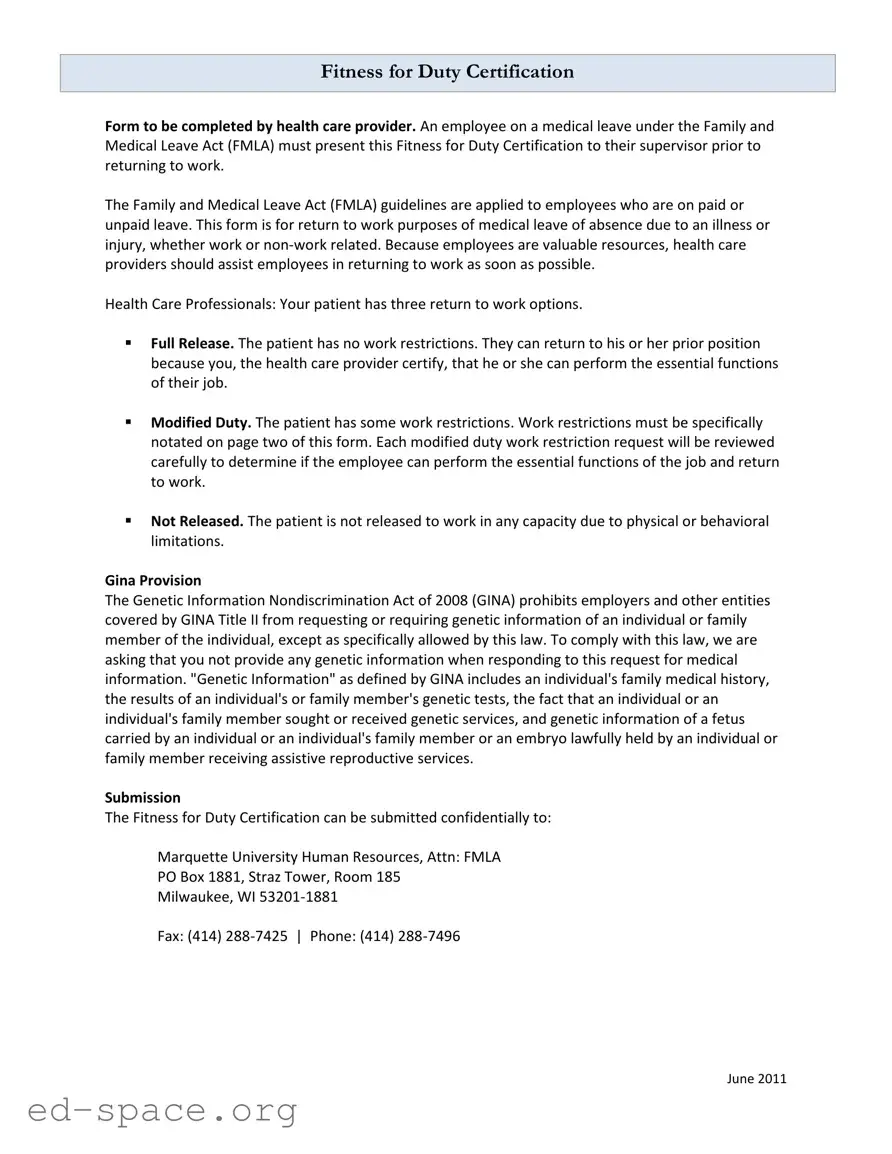 Blank Fitness For Duty PDF Form