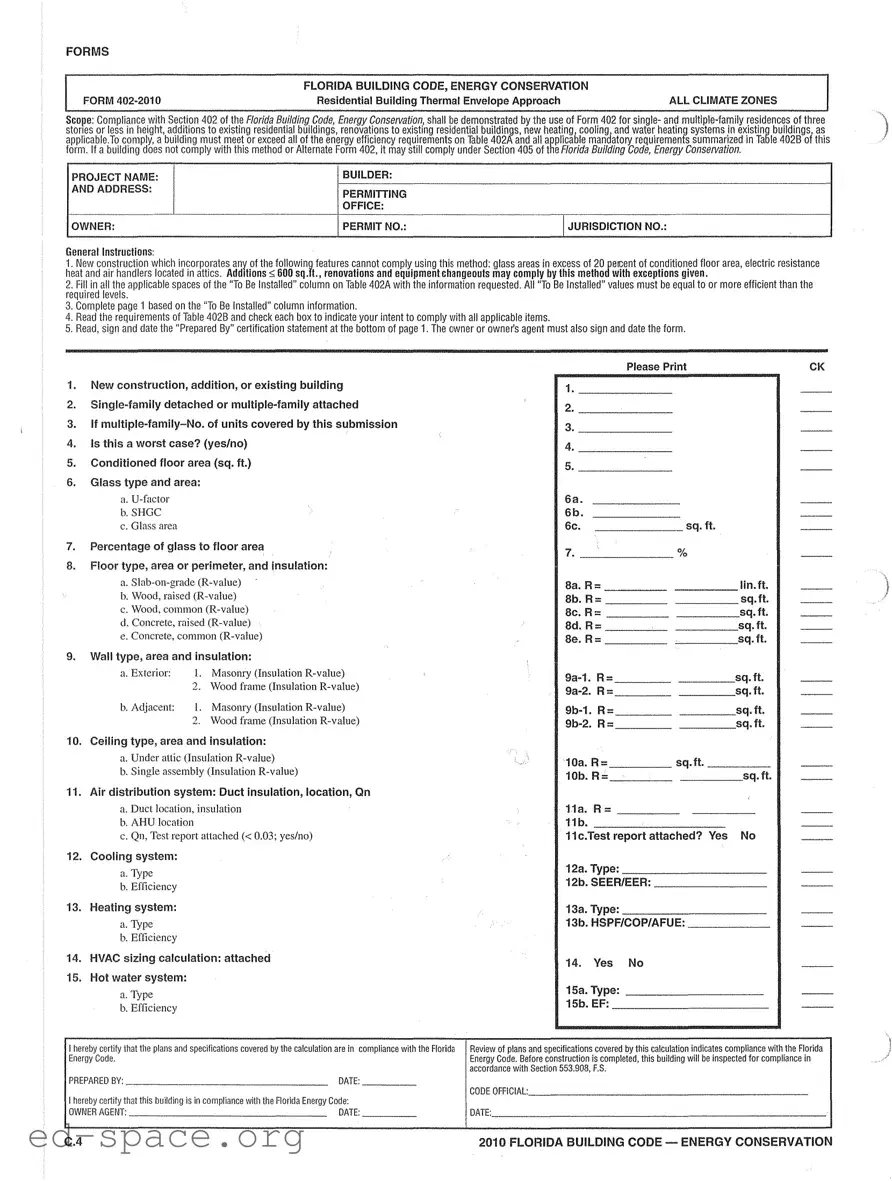 Blank Florida Energy PDF Form