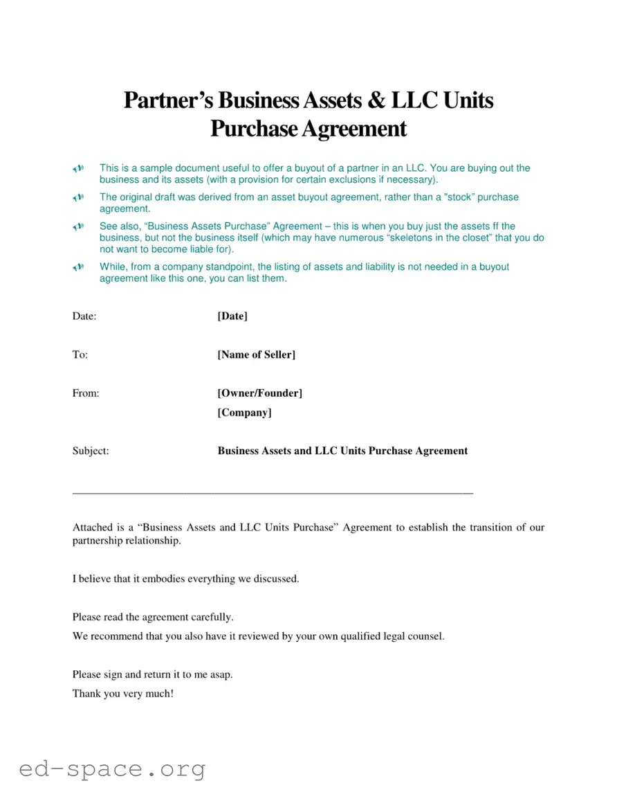 Blank Buyout Agreement PDF Form