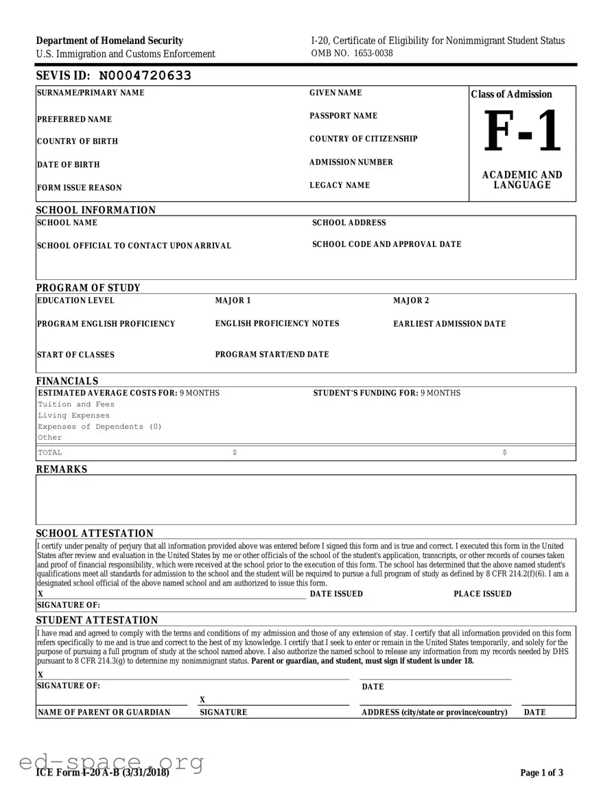 Blank I 20 PDF Form