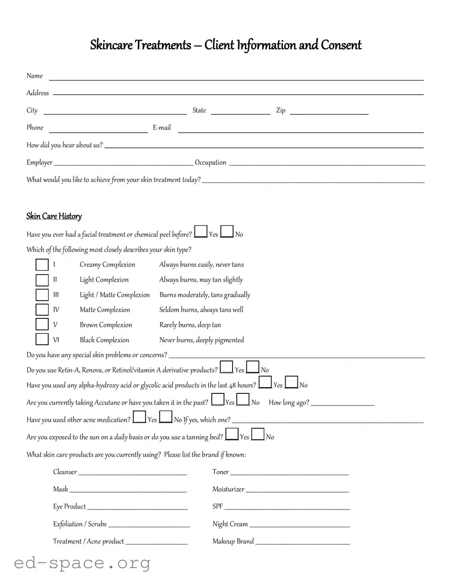 Blank Facial Consent PDF Form