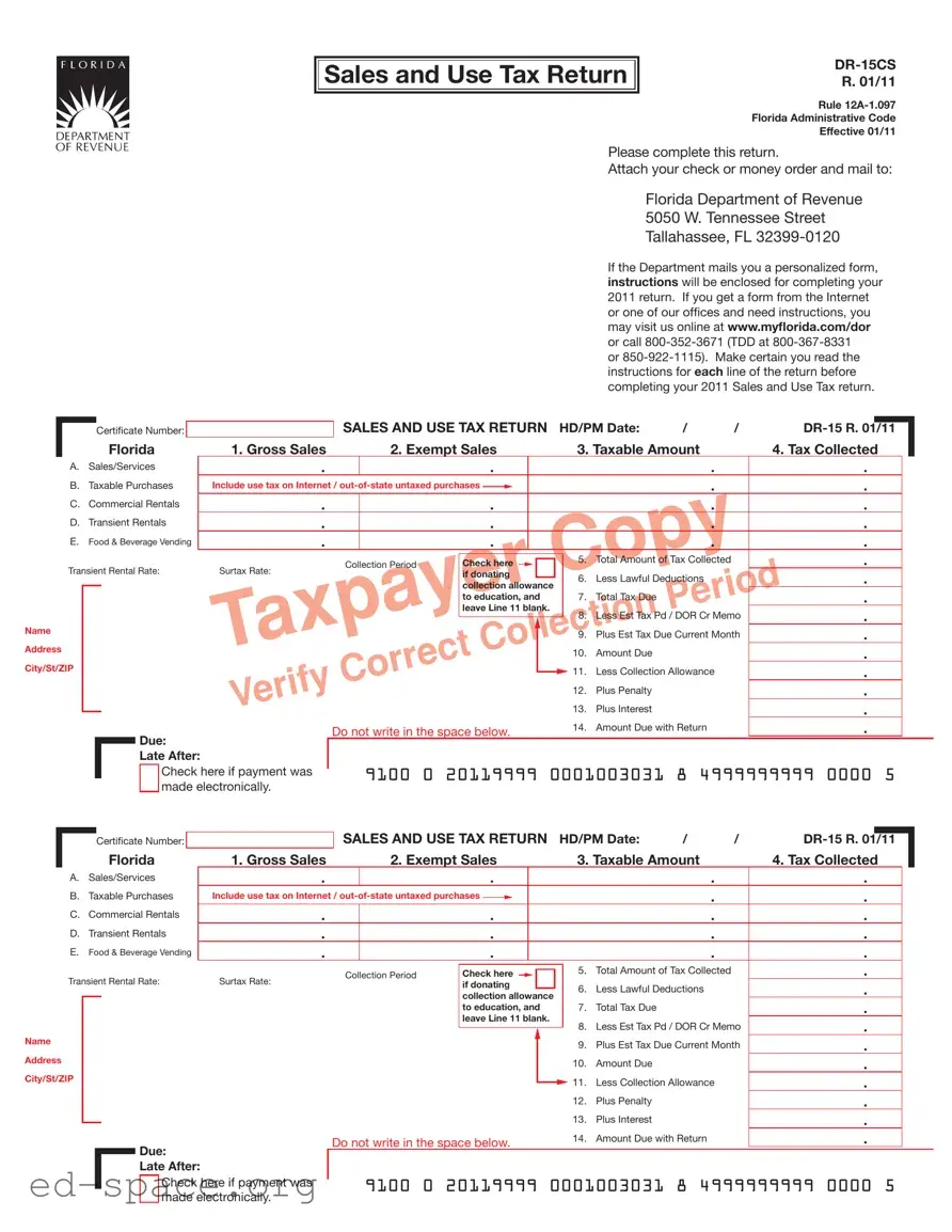 Blank Florida Sales Tax PDF Form