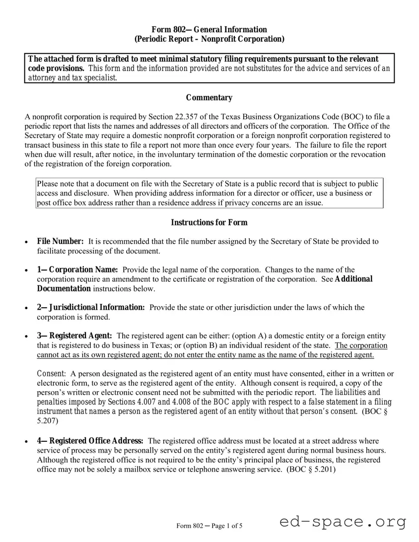 Blank Texas 802 PDF Form