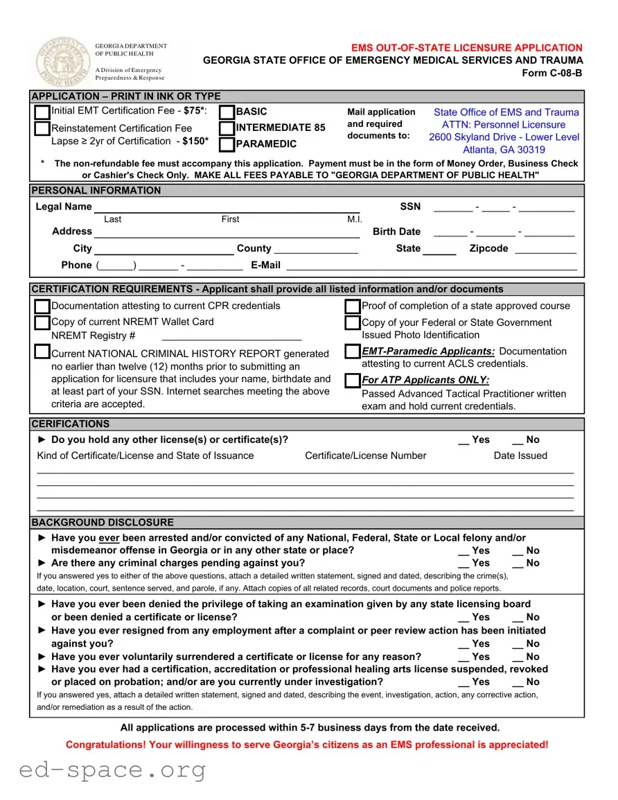 Blank C 08 B Georgia PDF Form