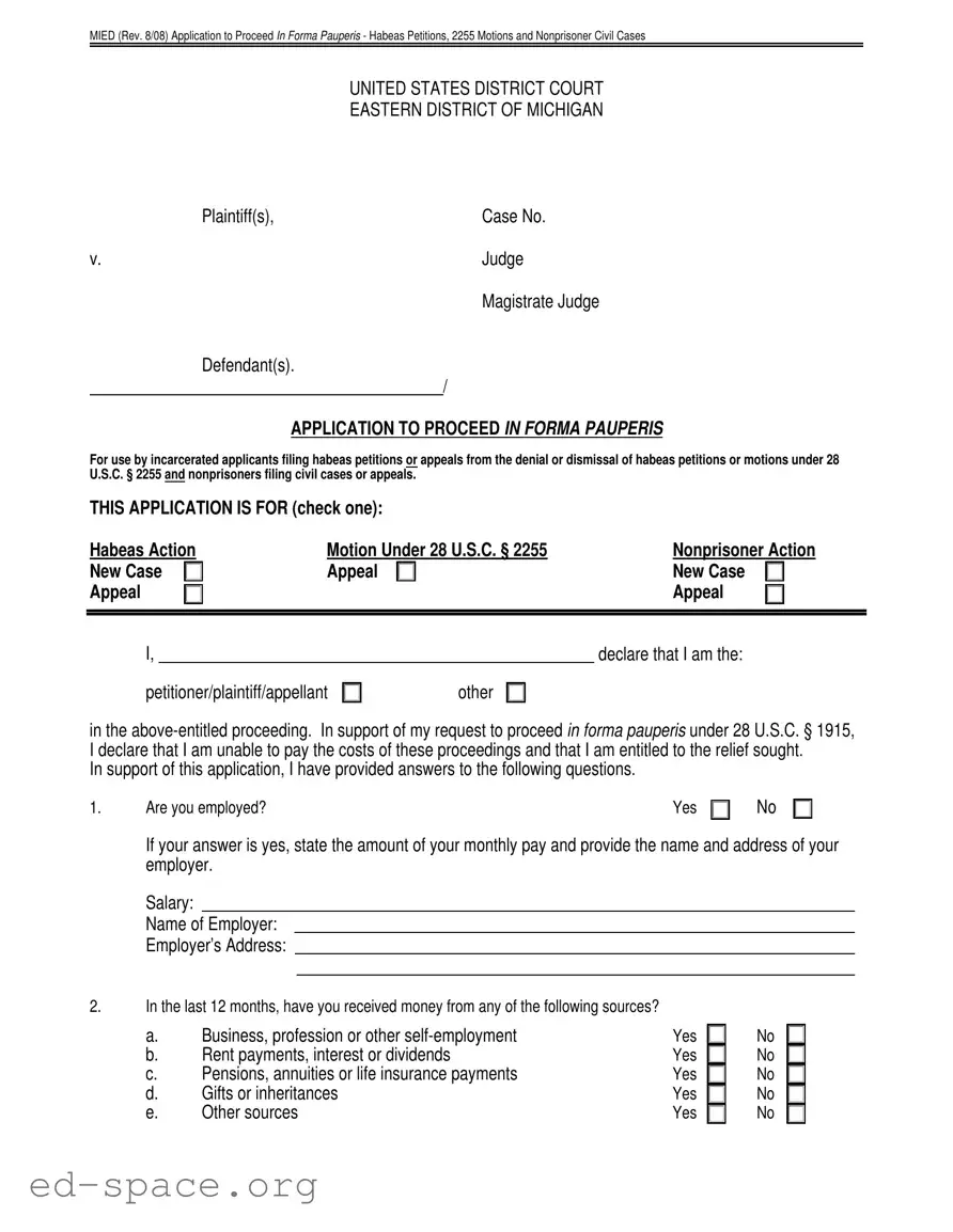 Blank Motion Onforma Paupris Michigan PDF Form