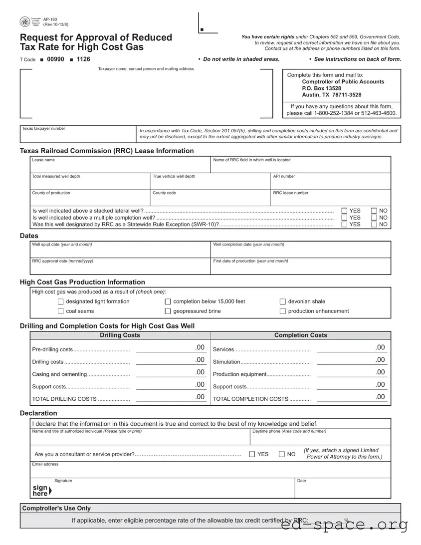 Blank Texas Ap 180 PDF Form