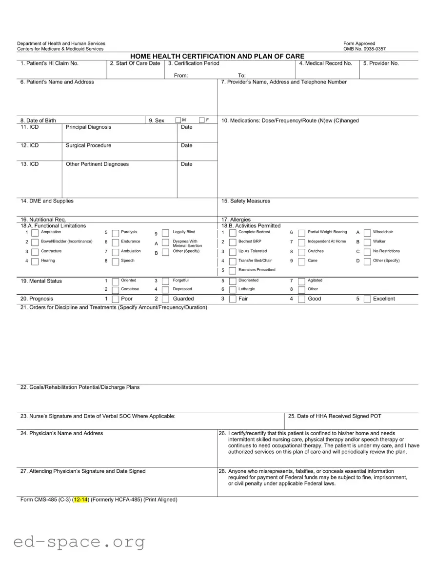 Blank Cms 485 PDF Form
