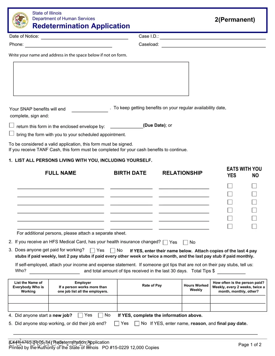 Blank Link Illinois Redetermination PDF Form