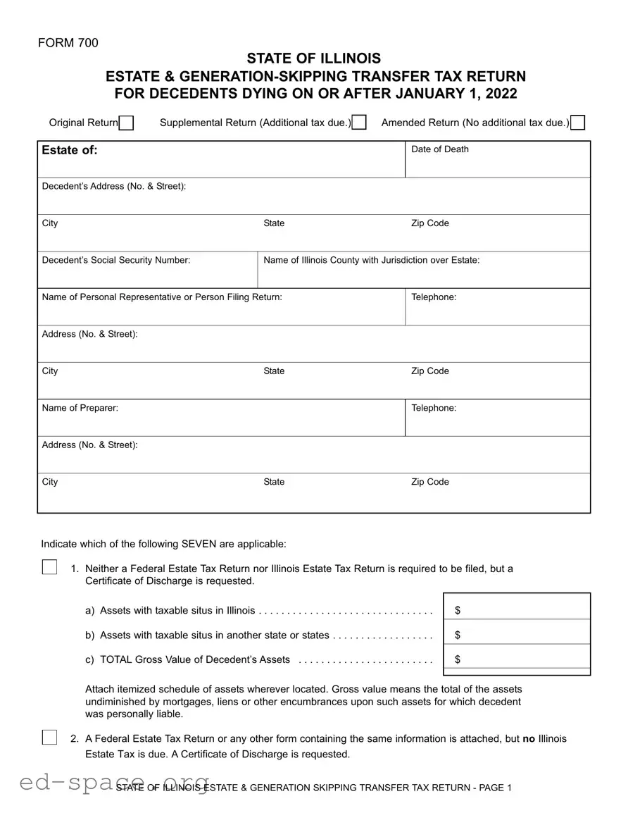Blank Illinois 700 PDF Form