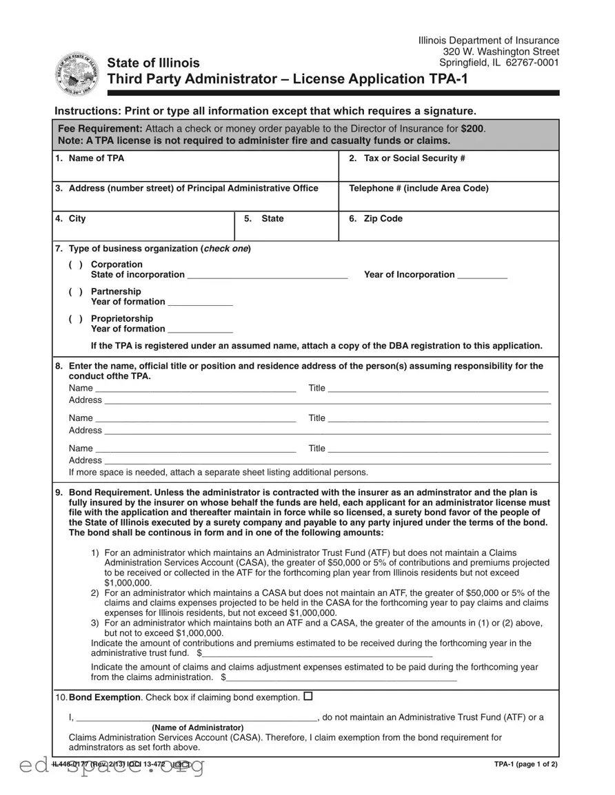 Blank Illinois Tpa 1 PDF Form