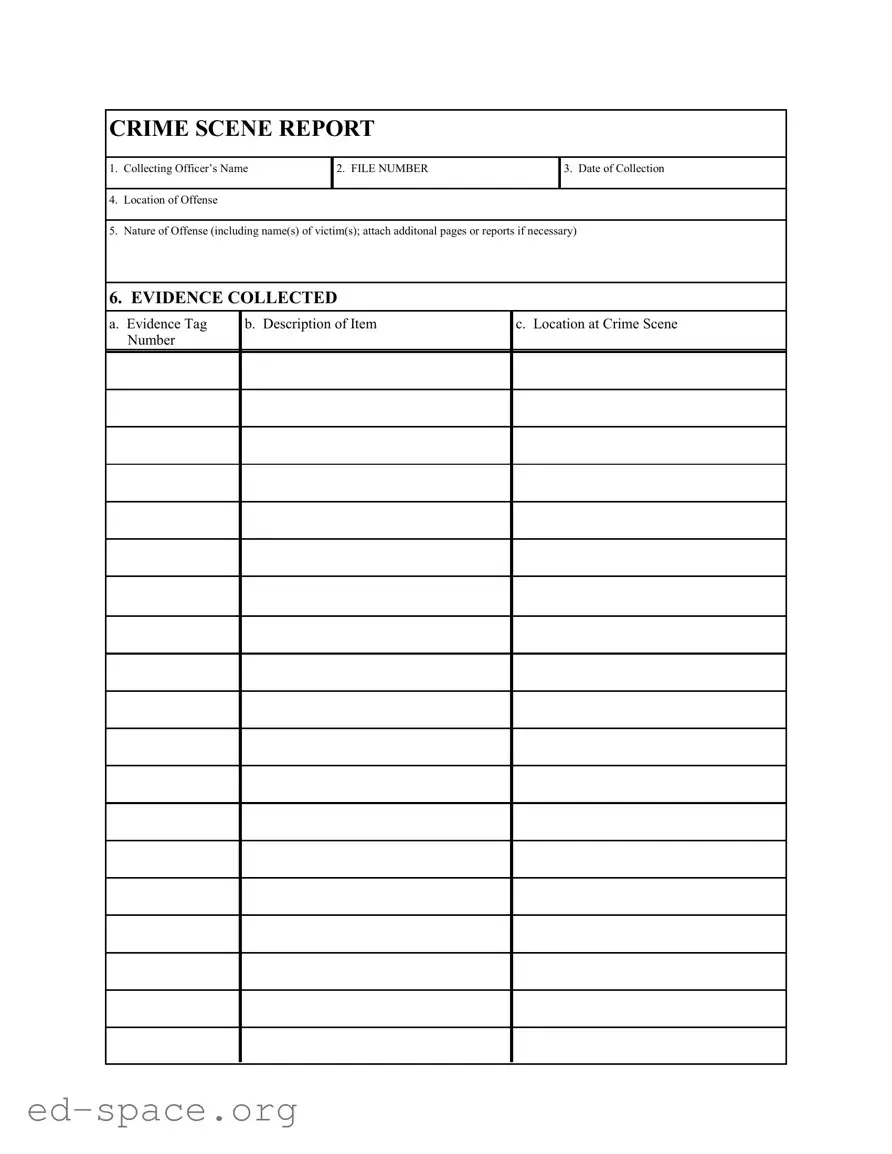 Blank Crime Scene Report PDF Form