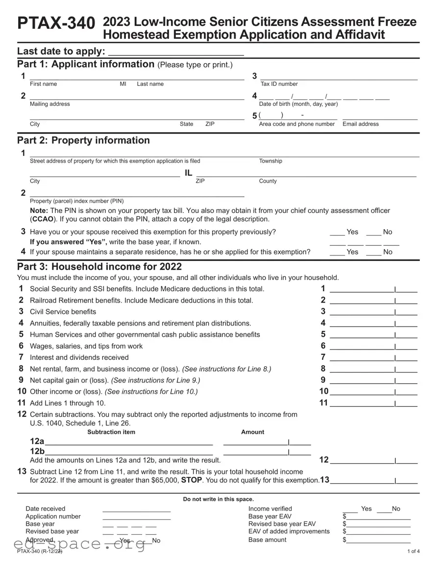 Blank Illinois Ptax 340 PDF Form