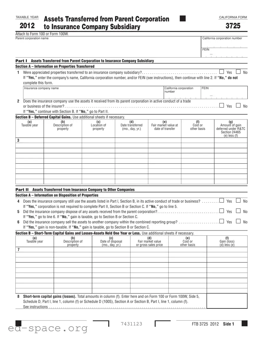 Blank California 3725 PDF Form