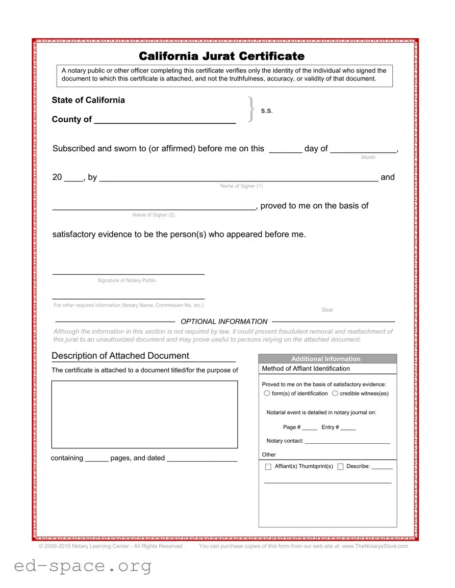 Blank California Jurat PDF Form